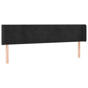 vidaXL cabecero de terciopelo negro 203x16x78/88 cm