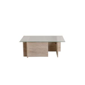 Mesa de centro de madera <<vetrino>> - 105 x 65 x 40 cm - travertino