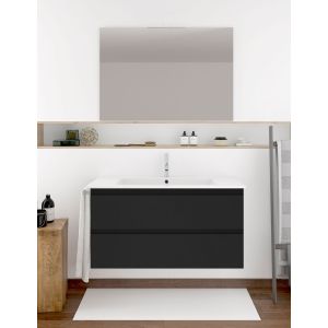 Mueble de baño ibiza con lavabo y espejo 100x45cm grafito