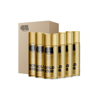 6 x spray premium acrylic brillante r308 oro 400 ml
