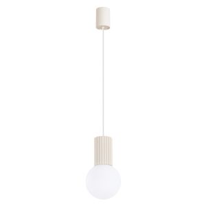 Lámpara coLGante halo 1 beige aluminio/vidrio 12x120x12cm