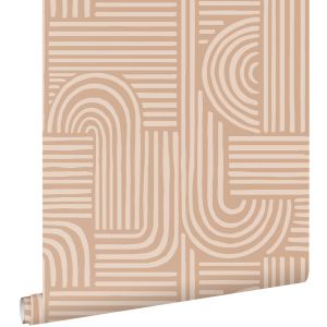 Estahome papel pintado 3d gráfico rojo barro cocido clara 53 cm x 10.05 m