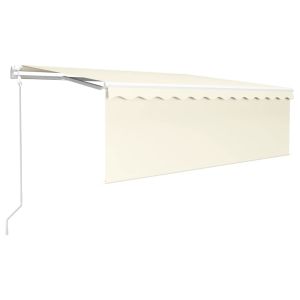 vidaXL toldo automático con persiana LED sensor de viento crema 4x3 m