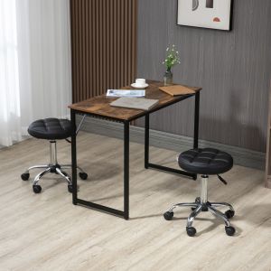 Set de 2 taburetes giratorios ajustables 48-63 cm negro