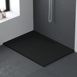 Plato de ducha resina lyra negro  100x100cm rejilla color