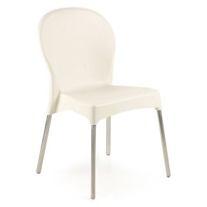 Silla exterior linder, apilable, plástico beige