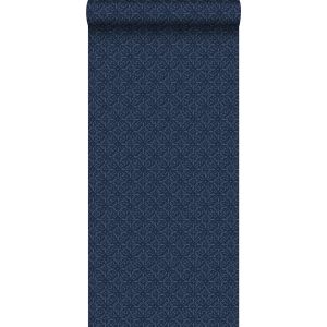 Walls4you papel pintado motivo étnico azul oscuro - 53 cm x 10.05 m