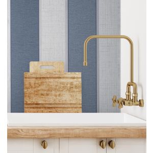 Papel pintado gaulan  de rayas modernas con toques metalizados en 5.23m²