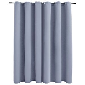 vidaXL cortina opaca con anillas de metal gris 290x245 cm