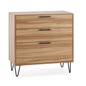 Cómoda de noche alma 3 cajones color madera