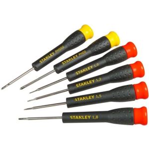 Juego de 6 micro destornilladores - stanley - stht0-62631 - 4 ranuras + 2 p
