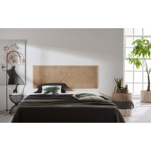 Cabecero de cama 90 dos rombos tela antimanchas 112x57x5cm camel claro