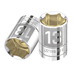 Llave vaso hexagonal, cuadro 1/4" - 13 mm