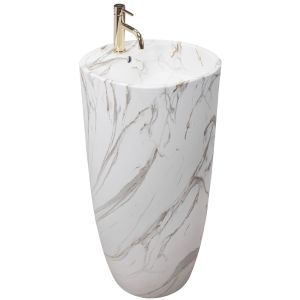 Rea lavabo de pie anya lava matt white round, 45x45x84 cm
