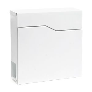 Buzón de pared de diseño blanco con soporte para