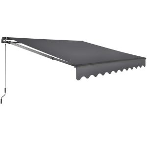 Toldo con brazo articulado y soporte pared, 250x200 cm, negro