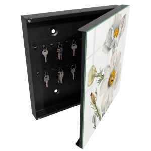 Caja de llaves 30x30x5 flores naturaleza, apertura derecha tulup