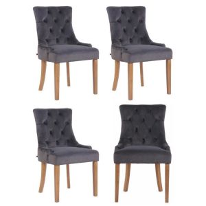 Sillas comedor elegantes - terciopelo gris - pack 4