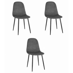 Silla valora como, terciopelo gris oscuro, diseño ergonómico x3