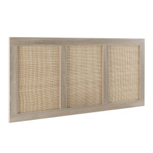 Cabecero de cama musa 165 x 60 cm color roble, ratán natural