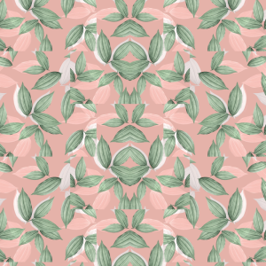 Papel pintado floral tropical rosa 60cm por 300cm