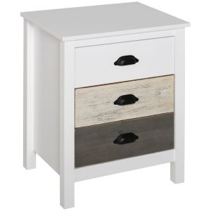 Mesita de noche 50x38x65 cm color blanco Homcom