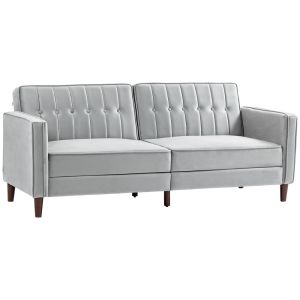 Sofá cama 189x80.5x78.5 cm terciopelo color gris Homcom