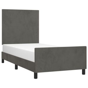 vidaXL estructura de cama sin colchón terciopelo gris oscuro 90x200 cm