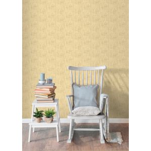 Papel pintado tnt liso con textura lienzo amarillo