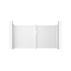 Puerta batiente de aluminio soldado eiger 3m h.160cm blanco