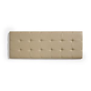 Cabecero de cama 160 capitone cuadros polipiel 162x57x5cm camel claro