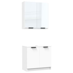 vidaXL juego de muebles de baño 2 piezas madera contrachapada blanco