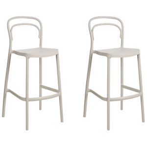 Conjunto de 2 sillas de bar de jardín porano beige