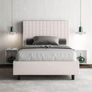 Cama tapizada 120x200 cm - pu blanco - sin lamas