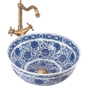 Rea lavabo sobre encimera bella white round, 41,5x41,5x16,5 cm