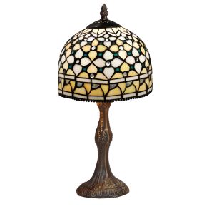 Lámpara sobremesa tiffany base ondulada serie queen ø 20cm
