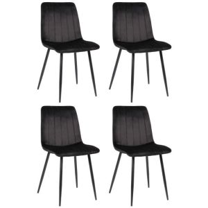 Sillas comedor dijon tapizadas negras - set 4 - 88 cm