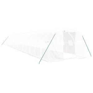 vidaXL invernadero con estructura de acero blanco 48 m² 16x3x2 m