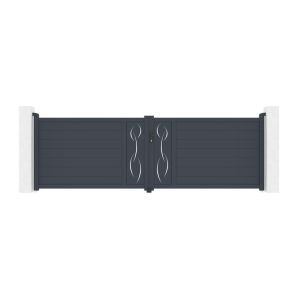 Puerta batiente regulable de ancho 4m life h.120cm aluminio gris