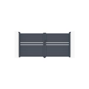 Puerta abatible 3m cimone al.140cm aluminio + puerta 1m al.140cm