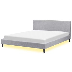 Cama LED tela fitou 180 x 200 cm gris claro