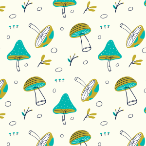 Papel pintado infantil hongos verdes 60cm por 300cm