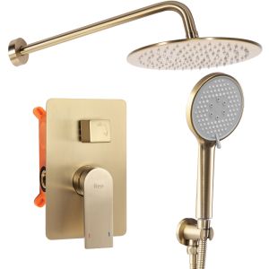 Rea juego de ducha oculto verso brush gold box, 48x25x35 cm