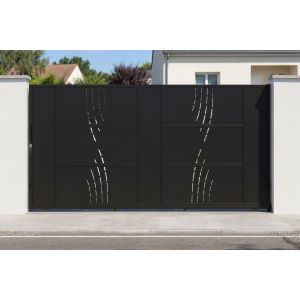 Puerta corredera acero nali veleta 3,5 m h180 negro