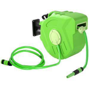 Carrete para manguera 47,5x15,5x35,5 cm pp, PVC color verde Outsunny