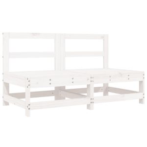 vidaXL sofás centrales de jardín 2 uds madera maciza de pino blanco
