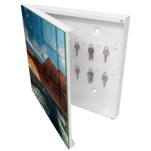 Armario para llaves decorativo 30x30x5, apertura izquierda blanca