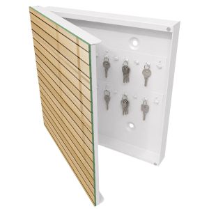 Armario para llaves decorativo 30x30x5, apertura izquierda blanca