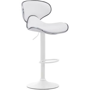 Taburete de bar moderno - polipiel blanca - 1 ud.