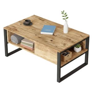 Mesa de centro alfonsa, un compartimento, madera 100x60x44h cm